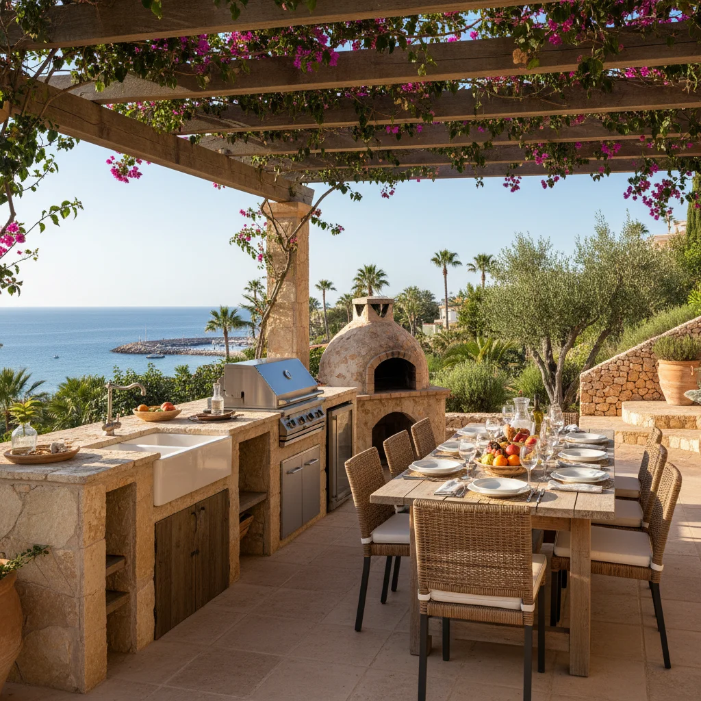 Outdoor Kitchens setup on a Mediterranean terrace in Alfaz del Pi, Costa Blanca