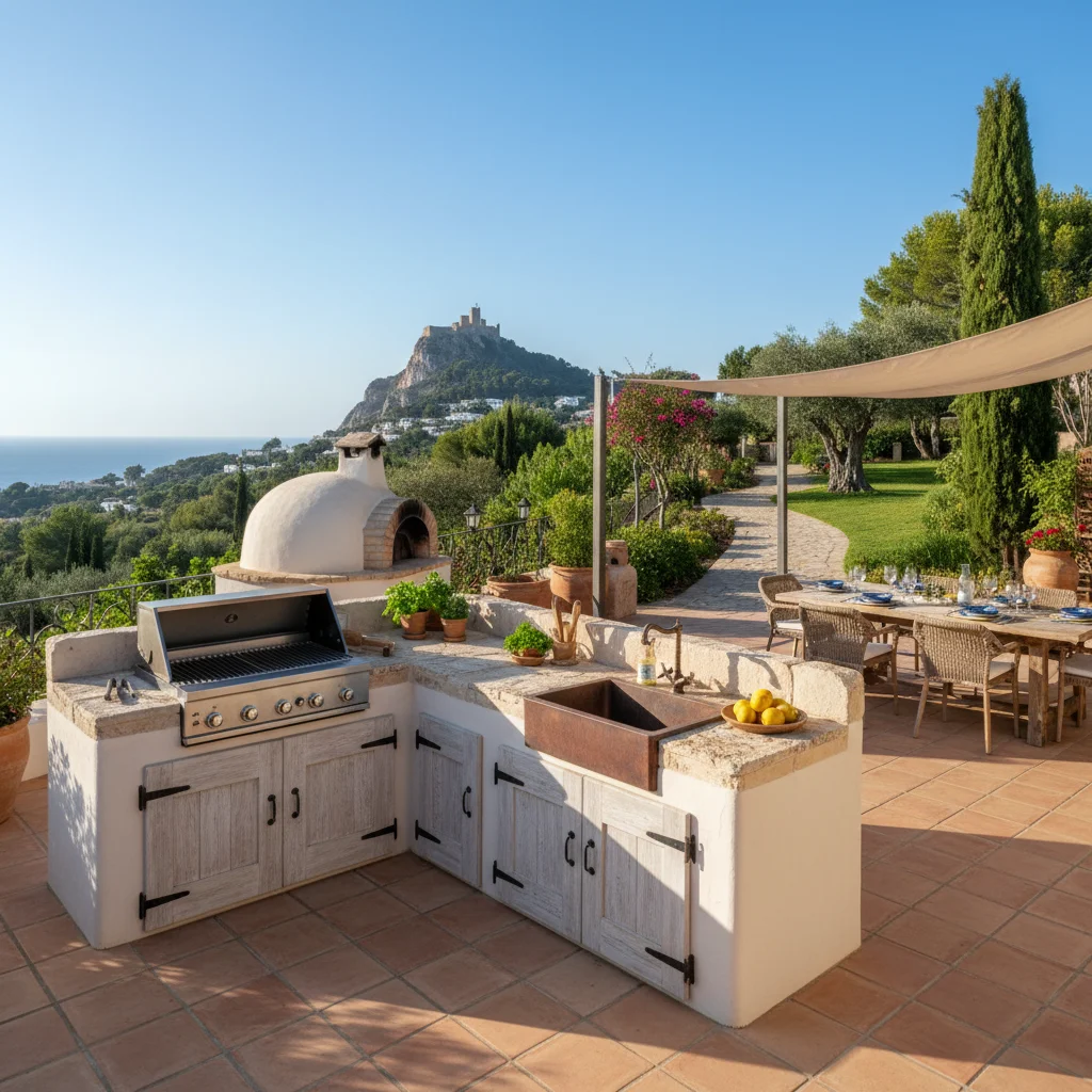 Outdoor Kitchens setup on a Mediterranean terrace in Alicante, Costa Blanca
