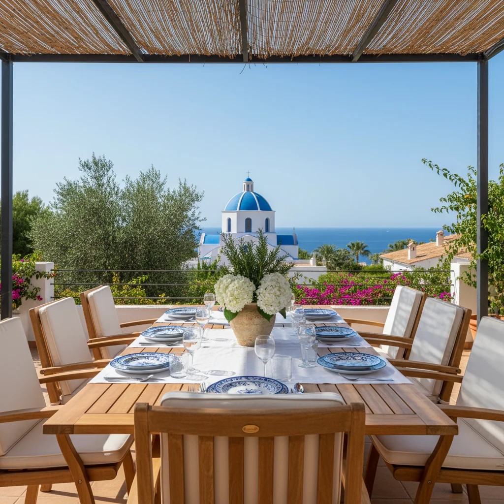 Outdoor Dining Sets setup on a Mediterranean terrace in Altea, Costa Blanca
