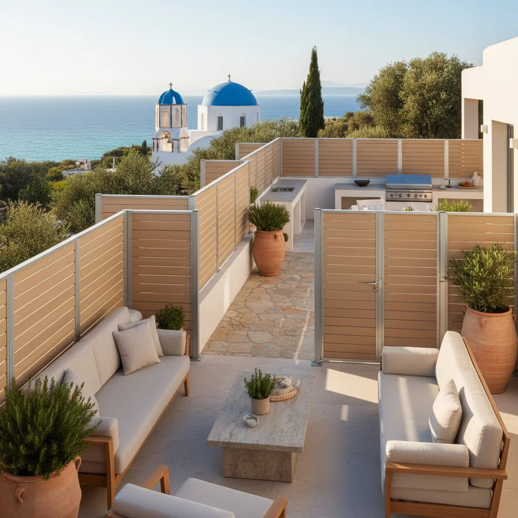 Garden Fencing & Privacy Screens setup on a Mediterranean terrace in Altea, Costa Blanca