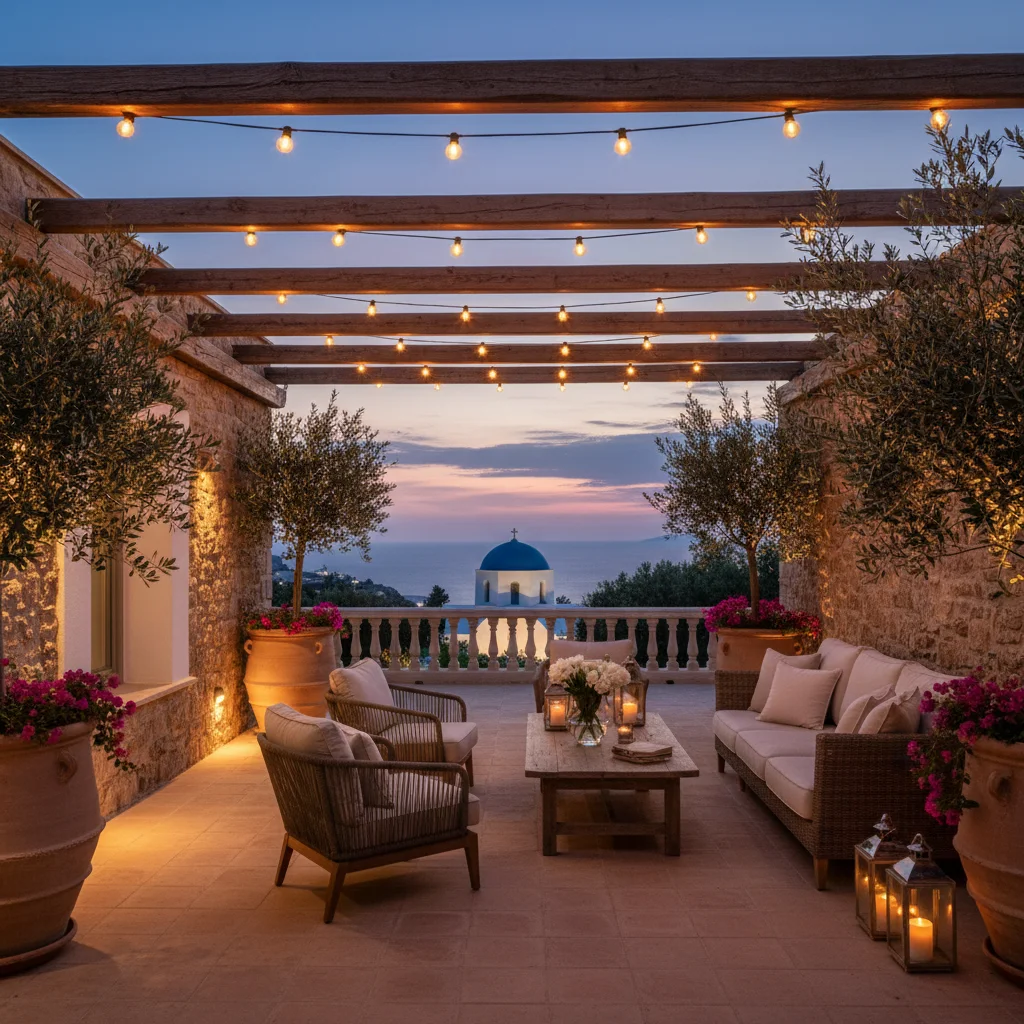 Outdoor Lighting setup on a Mediterranean terrace in Altea, Costa Blanca