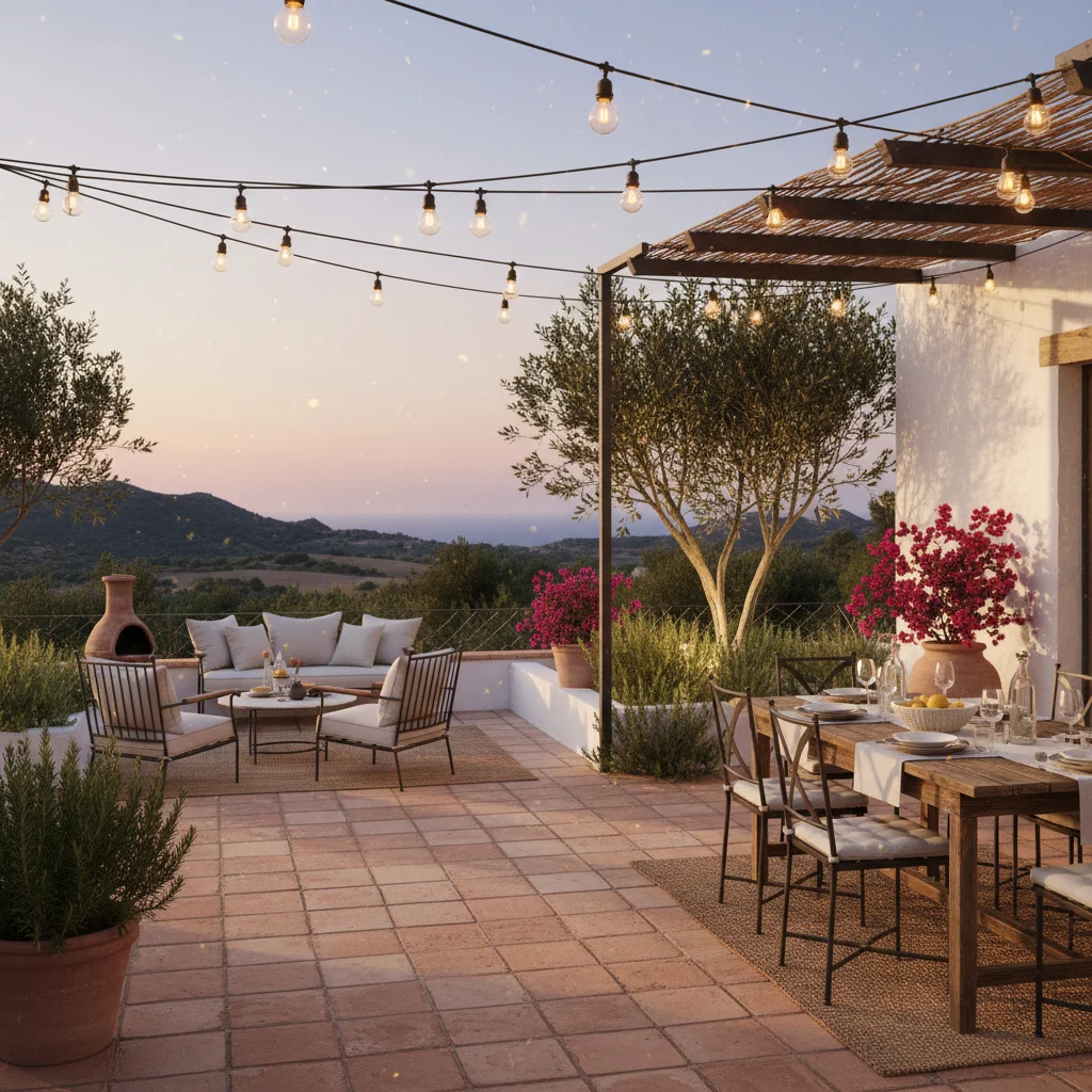 Outdoor Lighting setup on a Mediterranean terrace in Benissa, Costa Blanca