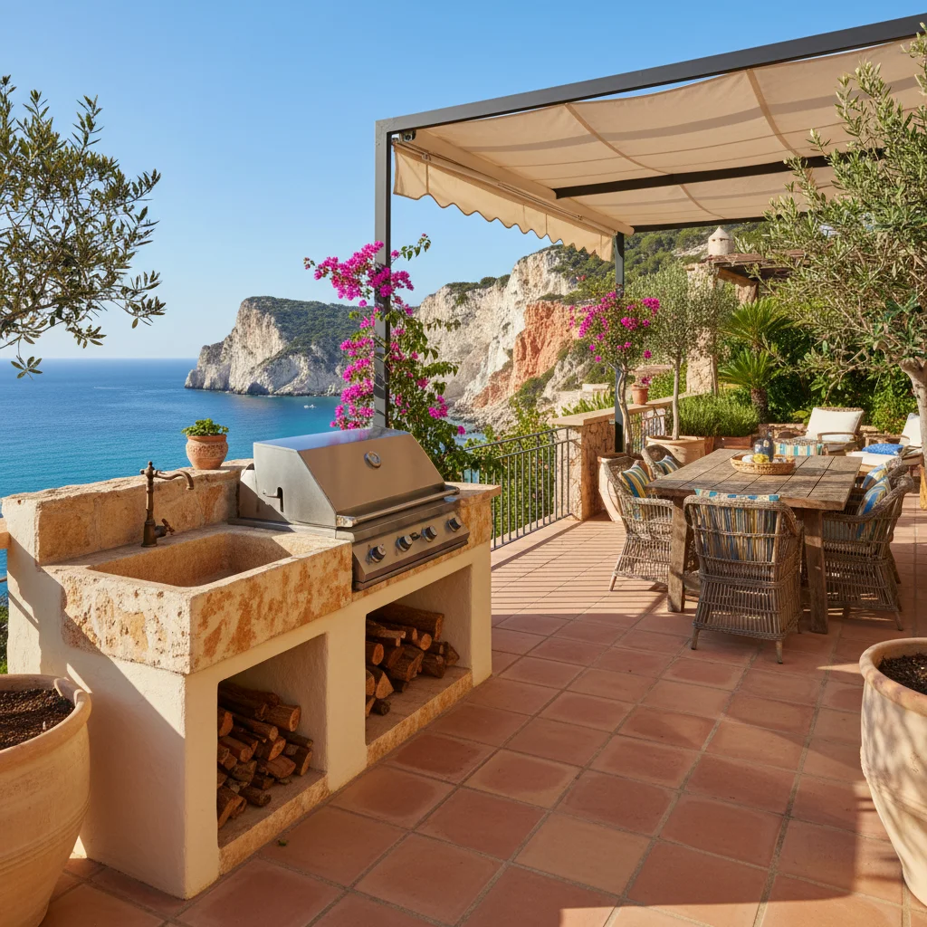 Outdoor Kitchens setup on a Mediterranean terrace in Benitachell, Costa Blanca