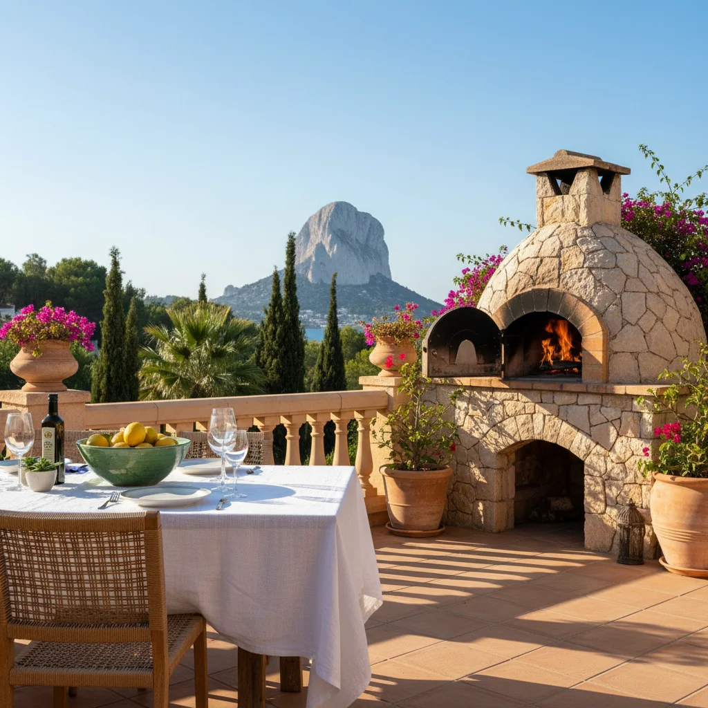 Pizza Ovens setup on a Mediterranean terrace in Calpe, Costa Blanca