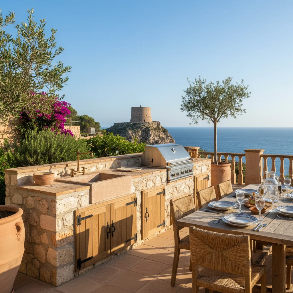 Outdoor Kitchens setup on a Mediterranean terrace in El Campello, Costa Blanca