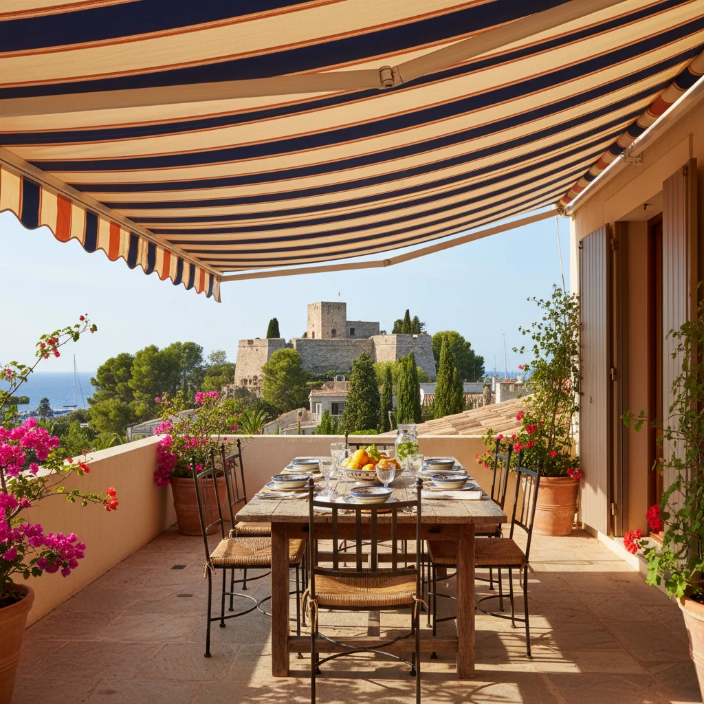 Awnings & Toldos setup on a Mediterranean terrace in Dénia, Costa Blanca