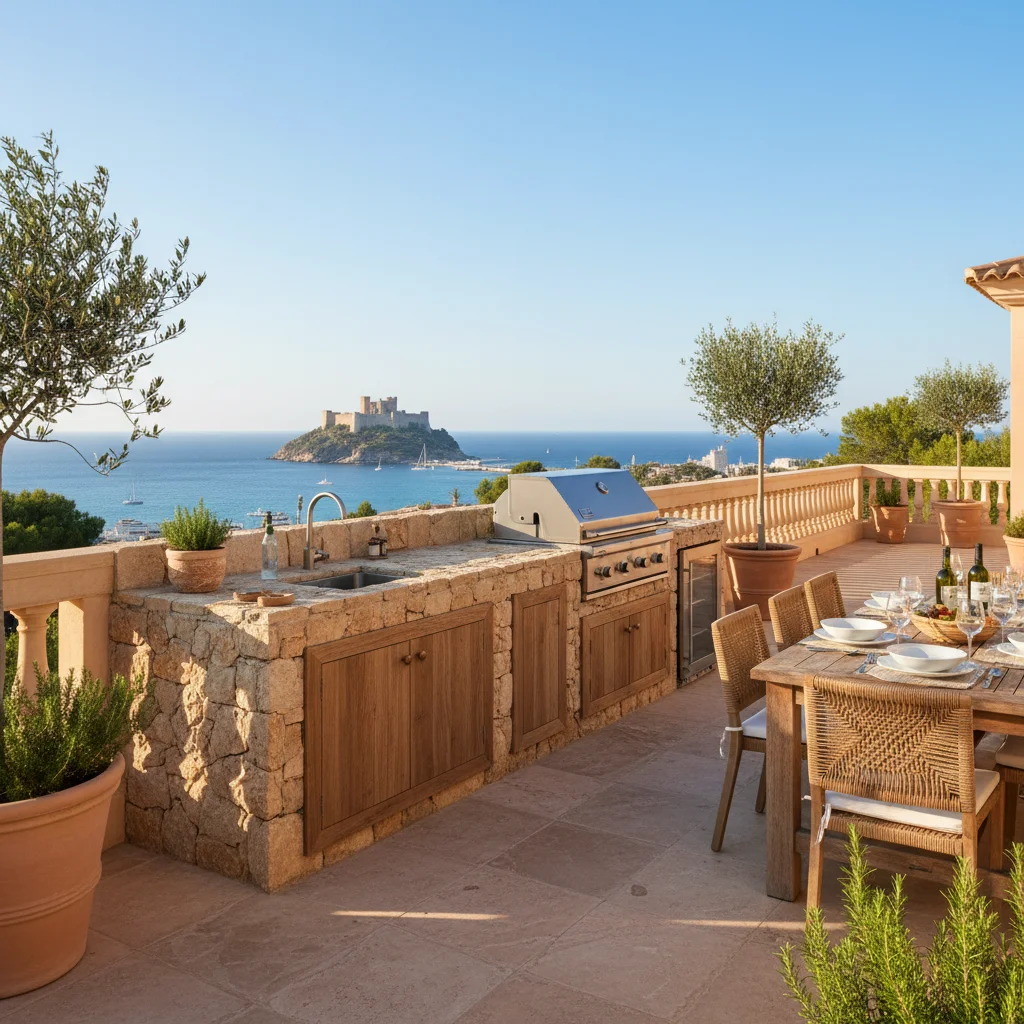 Outdoor Kitchens setup on a Mediterranean terrace in Dénia, Costa Blanca
