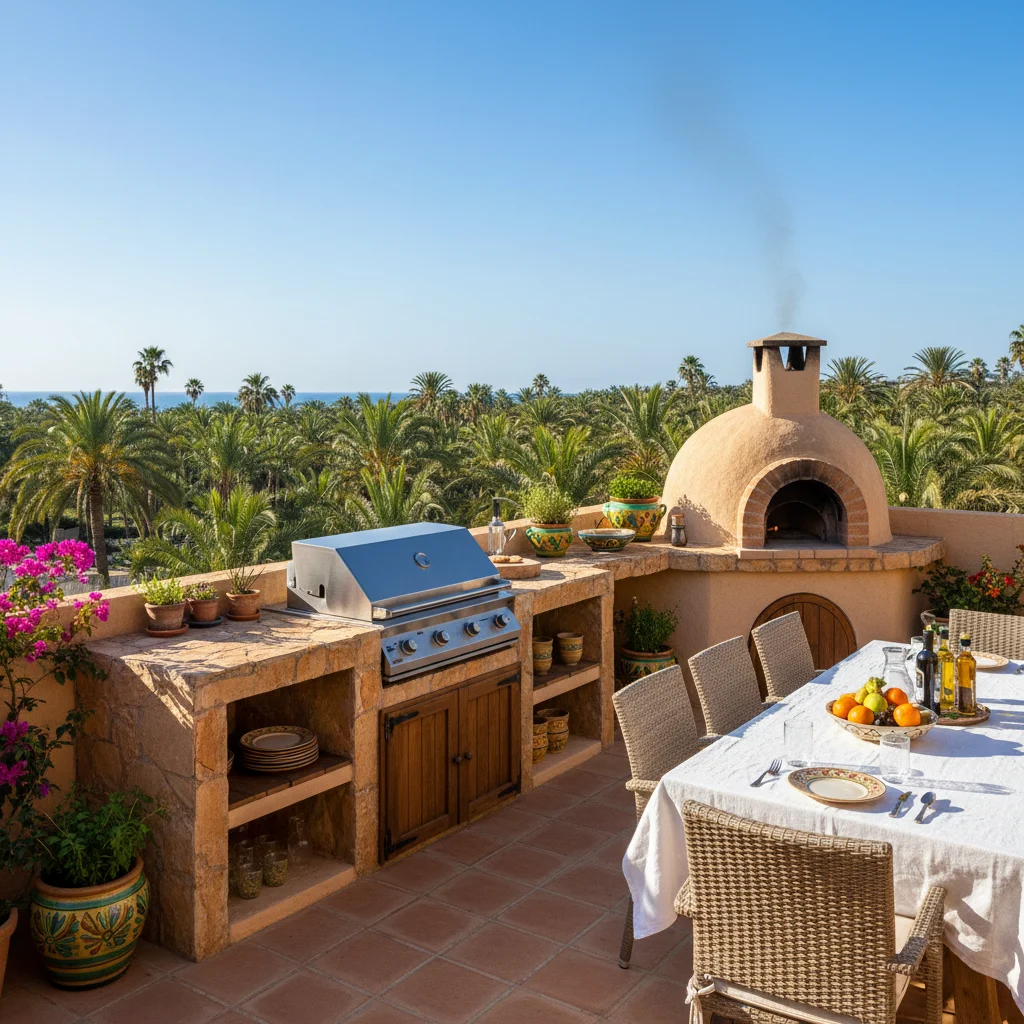 Outdoor Kitchens setup on a Mediterranean terrace in Elche, Costa Blanca