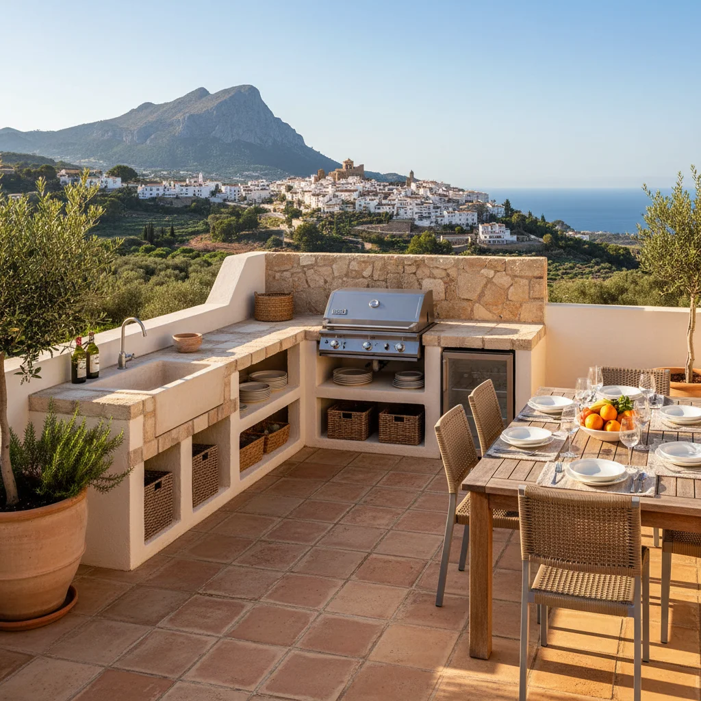 Outdoor Kitchens setup on a Mediterranean terrace in Finestrat, Costa Blanca