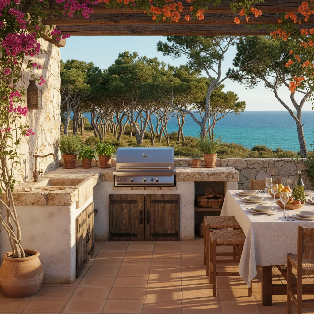 Outdoor Kitchens setup on a Mediterranean terrace in Guardamar del Segura, Costa Blanca