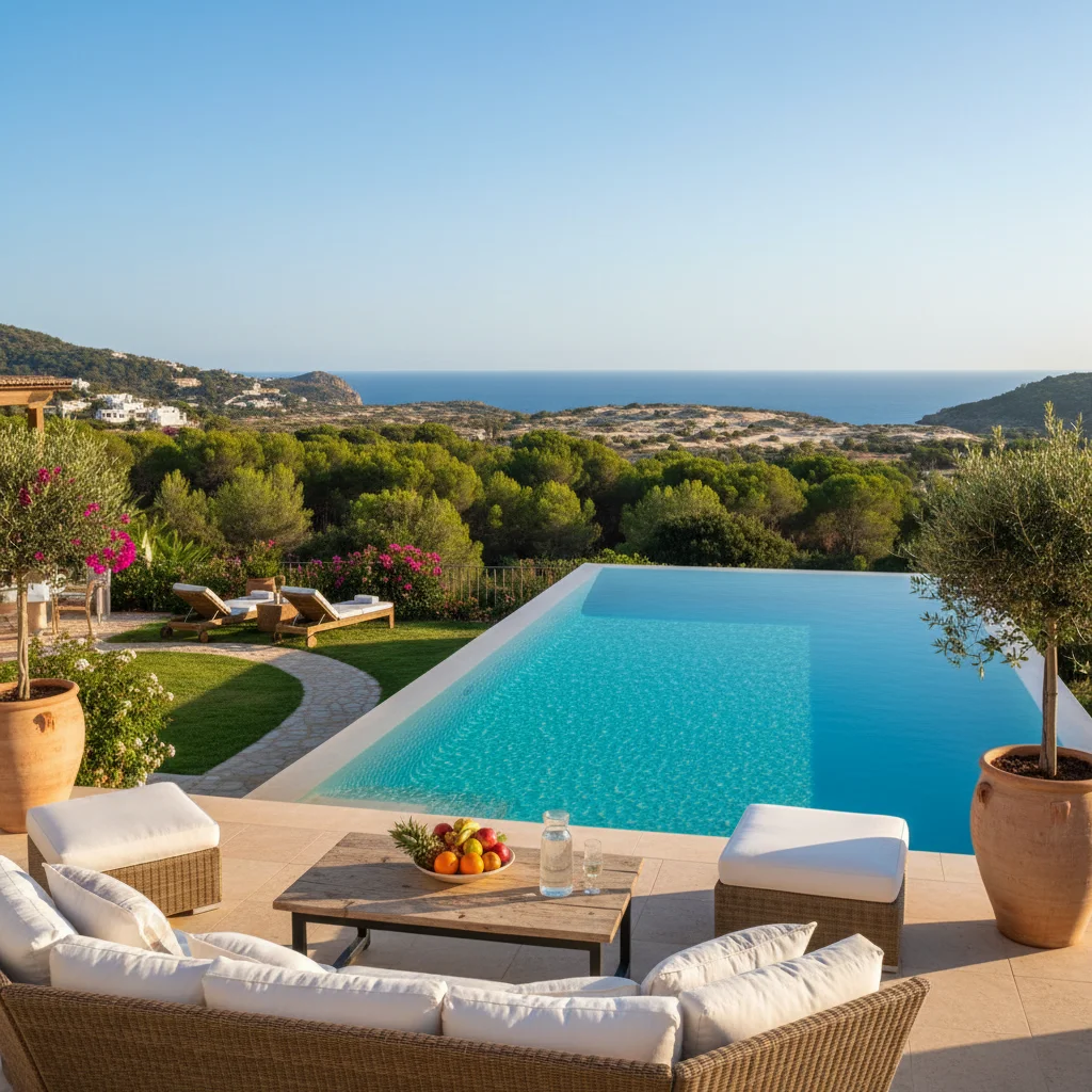 Swimming Pools setup on a Mediterranean terrace in Guardamar del Segura, Costa Blanca