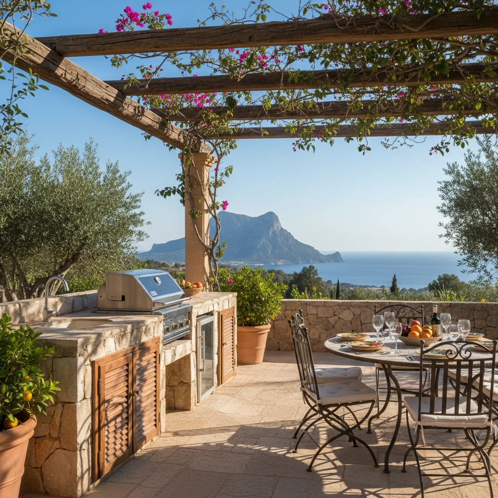 Outdoor Kitchens setup on a Mediterranean terrace in Jávea, Costa Blanca