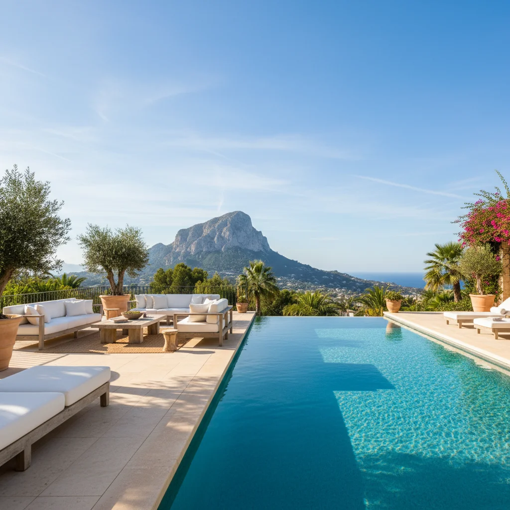 Swimming Pools setup on a Mediterranean terrace in Jávea, Costa Blanca