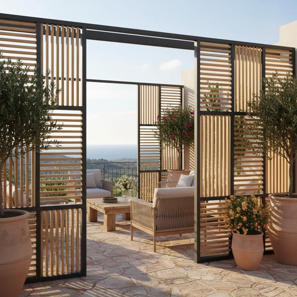 Garden Fencing & Privacy Screens setup on a Mediterranean terrace in Ondara, Costa Blanca