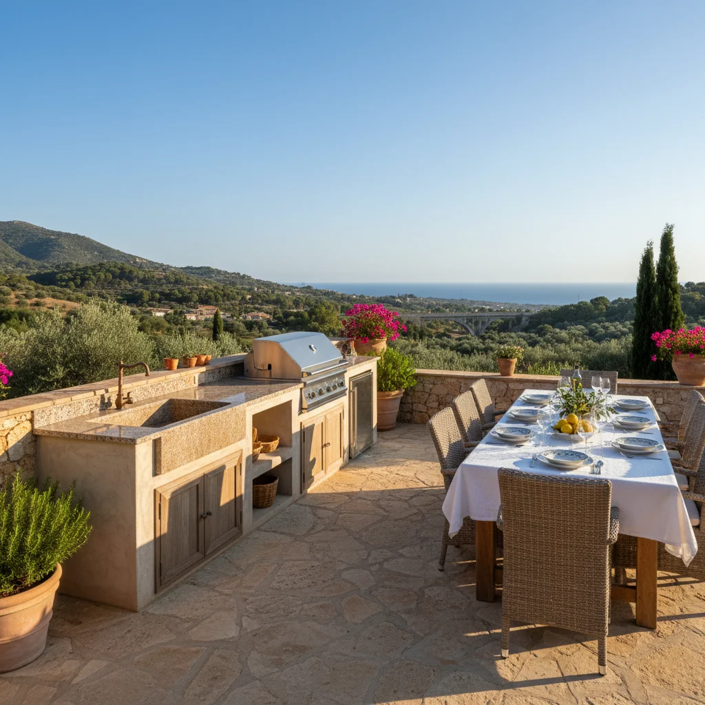Outdoor Kitchens setup on a Mediterranean terrace in Ondara, Costa Blanca