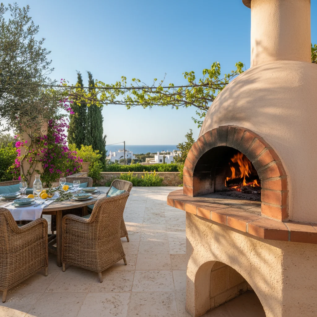 Pizza Ovens setup on a Mediterranean terrace in Ondara, Costa Blanca