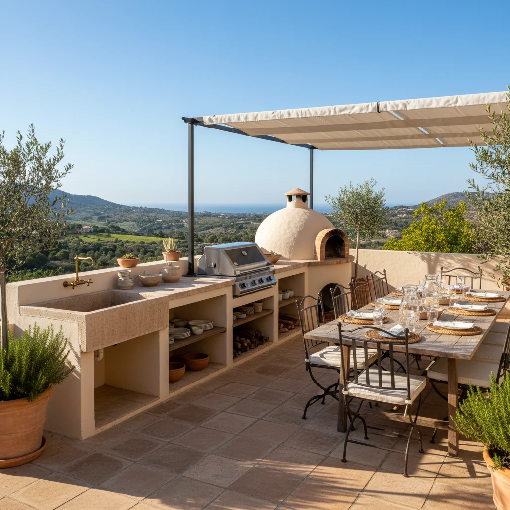 Outdoor Kitchens setup on a Mediterranean terrace in Pedreguer, Costa Blanca