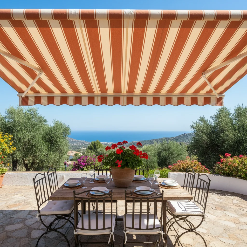 Awnings & Toldos setup on a Mediterranean terrace in Rojales, Costa Blanca