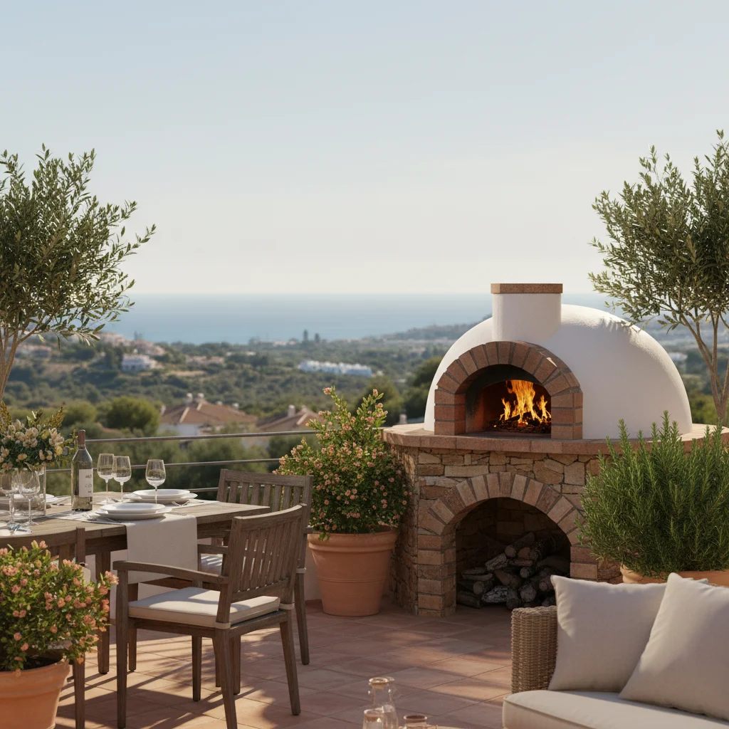 Pizza Ovens setup on a Mediterranean terrace in Rojales, Costa Blanca