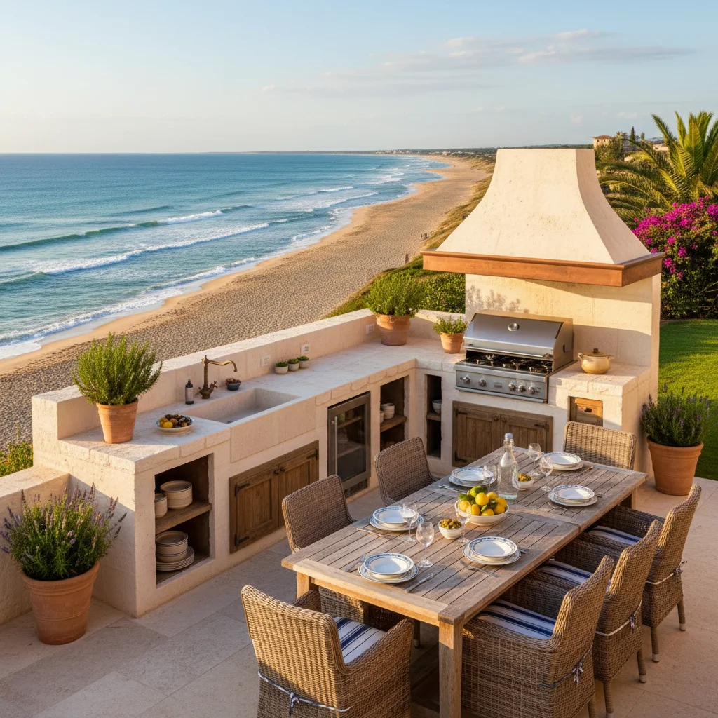 Outdoor Kitchens setup on a Mediterranean terrace in San Juan de Alicante, Costa Blanca