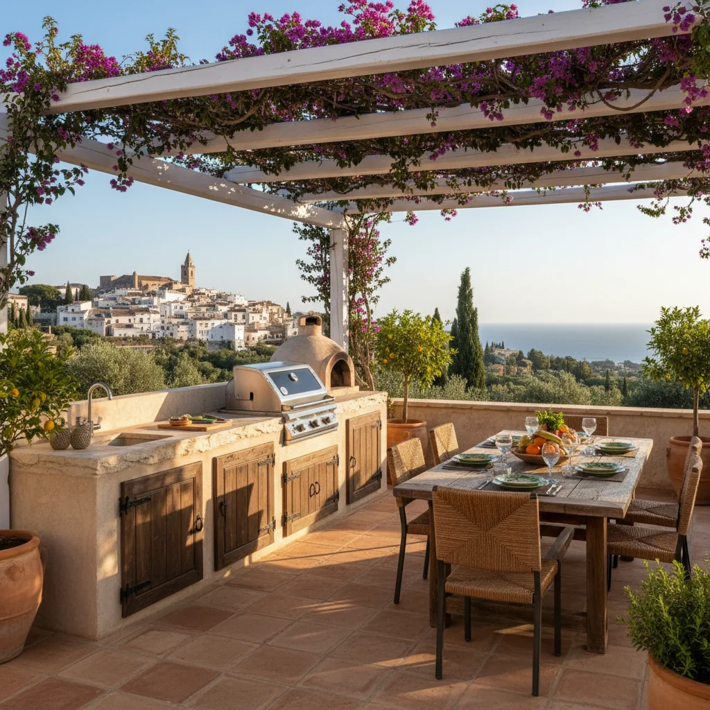 Outdoor Kitchens setup on a Mediterranean terrace in San Miguel de Salinas, Costa Blanca