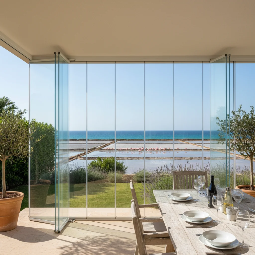 Glass Curtains & Glass Rooms setup on a Mediterranean terrace in Santa Pola, Costa Blanca