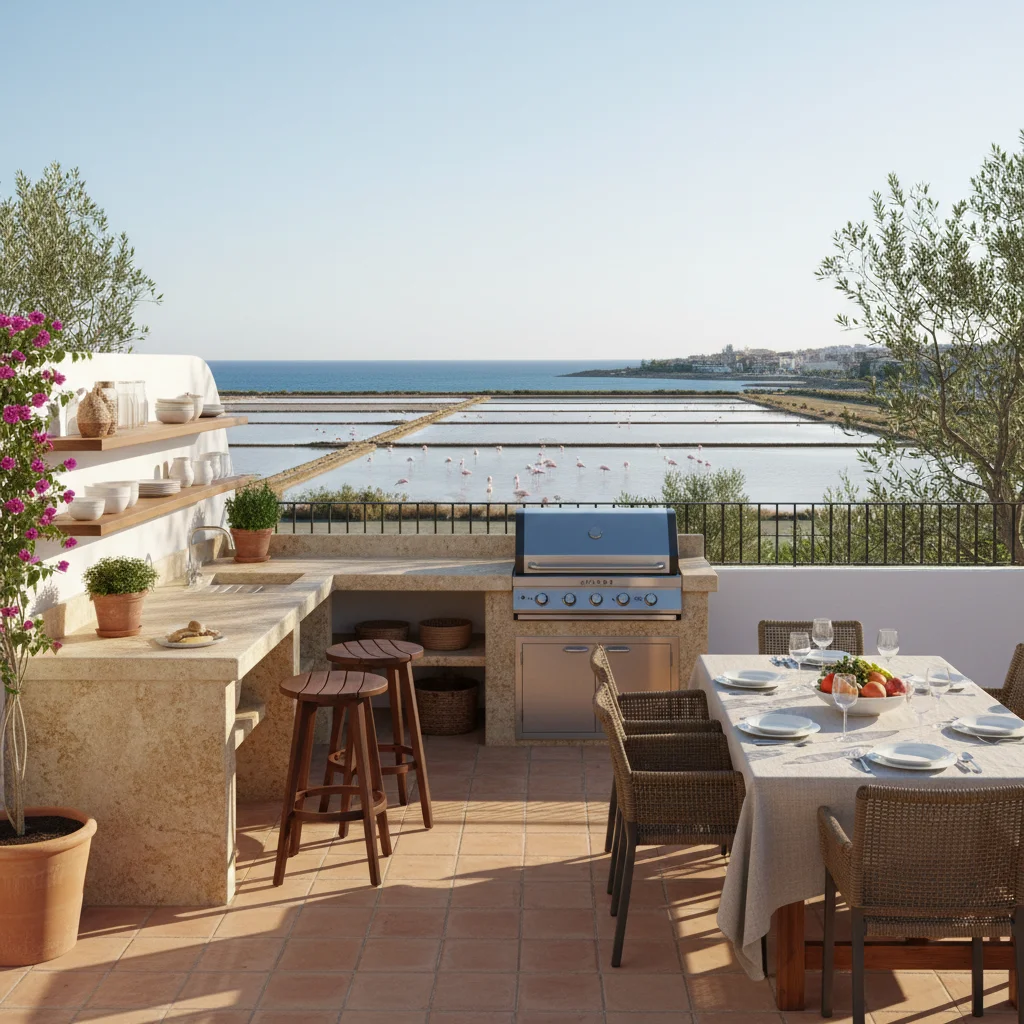 Outdoor Kitchens setup on a Mediterranean terrace in Santa Pola, Costa Blanca