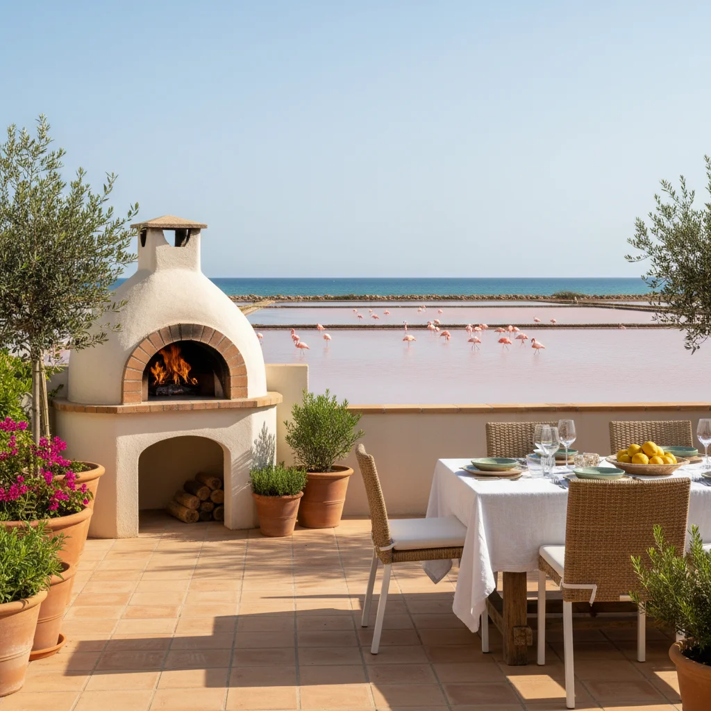 Pizza Ovens setup on a Mediterranean terrace in Santa Pola, Costa Blanca