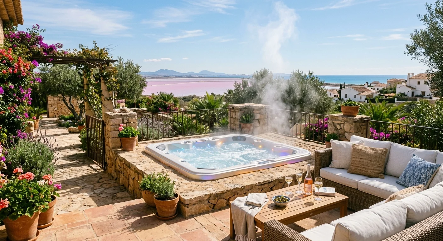 Hot Tubs & Swim Spas setup on a Mediterranean terrace in Torrevieja, Costa Blanca