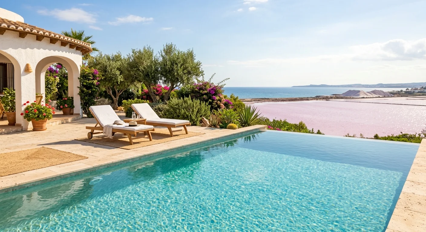 Swimming Pools setup on a Mediterranean terrace in Torrevieja, Costa Blanca