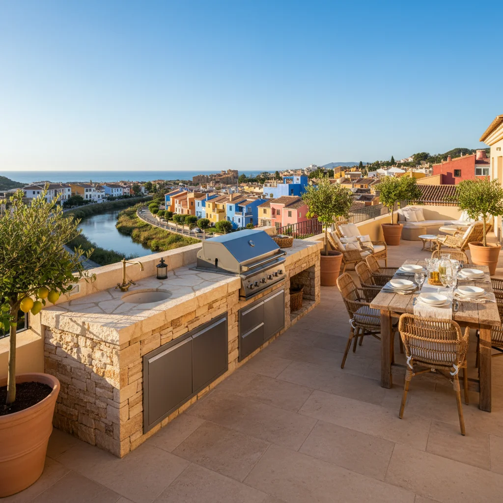 Outdoor Kitchens setup on a Mediterranean terrace in Villajoyosa, Costa Blanca