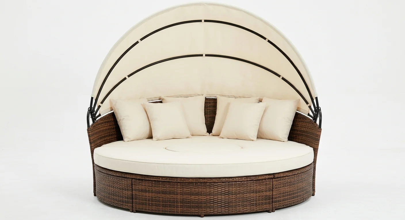 Outsunny Rattan Daybed with Canopy