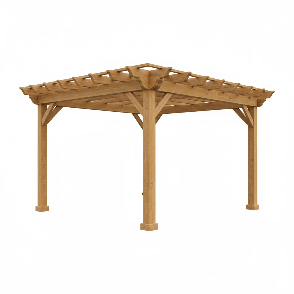 Wooden Pergola Pine/Teak 4x3m by Costa Blanca Outdoors