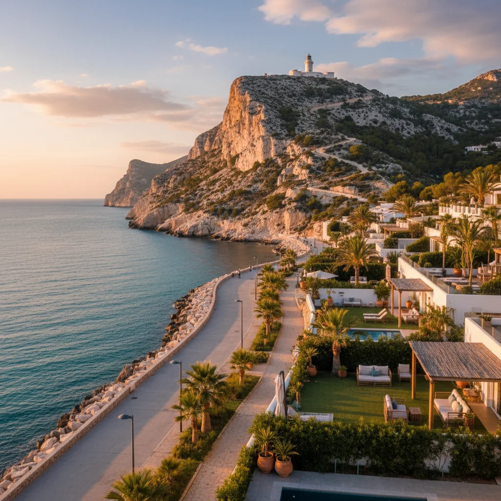 Outdoor living terrace with gas bbqs in Alfaz del Pi, Costa Blanca, Spain