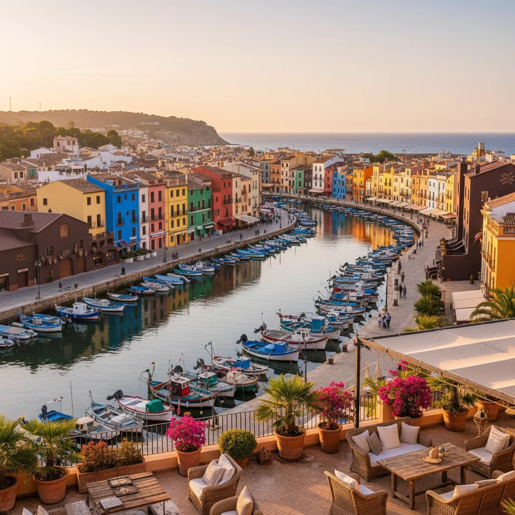 Outdoor living terrace with kamado bbqs in Villajoyosa, Costa Blanca, Spain